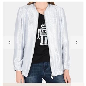 A|X metallic longline bomber jacket